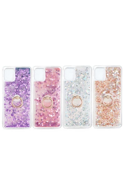 CEPCASE    Samsung Galaxy A81 (note 10 Lite) Kılıf Yüzük Standlı Sıvılı Simli Pullu Renkli Desenli Silikon - Resim 3