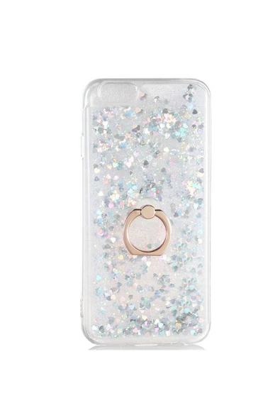 CEPCASE    Iphone 6 Kılıf Yüzük Standlı Sıvılı Simli Pullu Renkli Desenli Silikon Kapak ürün görseli