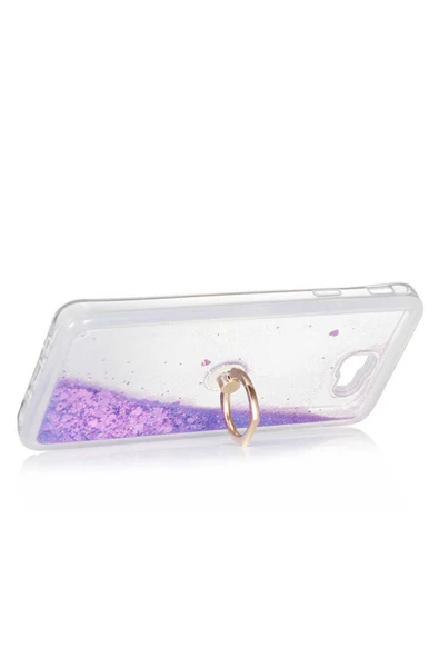 CEPCASE    Samsung Galaxy J7 Prime Kılıf Yüzük Standlı Sıvılı Simli Pullu Renkli Desenli Silikon Kapak - Resim 4