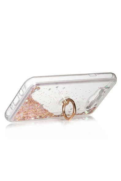 CEPCASE    Samsung Galaxy J7 Kılıf Yüzük Standlı Sıvılı Simli Pullu Renkli Desenli Silikon Kapak - Resim 4