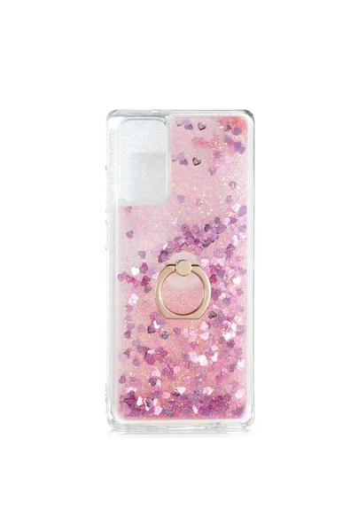 CEPCASE    Xiaomi Redmi 9t Kılıf Yüzük Standlı Sıvılı Simli Pullu Renkli Desenli Silikon Kapak - 2