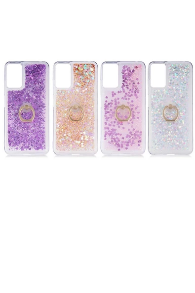 CEPCASE    Xiaomi Poco M3 Pro Kılıf Yüzük Standlı Sıvılı Simli Pullu Renkli Desenli Silikon Kapak - Resim 4