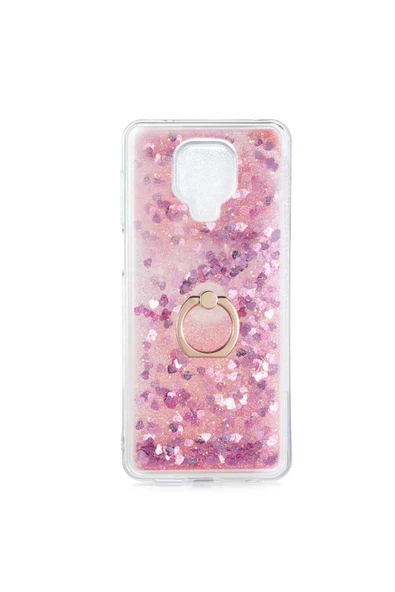 CEPCASE Xiaomi Redmi Note 9s Kılıf Yüzük Standlı Sıvılı Simli Pullu Renkli Desenli Silikon Kapak ürün görseli 1