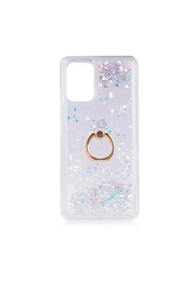 CEPCASE    Samsung Galaxy A32 4g Kılıf Yüzük Standlı Sıvılı Simli Pullu Renkli Desenli Silikon Kapak ürün görseli