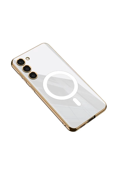 CEPCASE    Galaxy S23 Kılıf Wireless Magsafe Şarj Özellikli Elektroplating Kaplama Aynalı Mirror Kapak