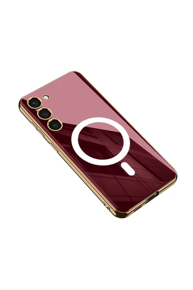 CEPCASE    Galaxy S23 Kılıf Wireless Magsafe Şarj Özellikli Elektroplating Kaplama Aynalı Mirror Kapak - Resim 2