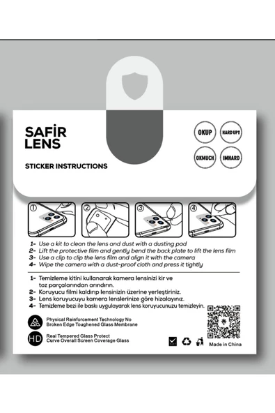 CEPCASE    Iphone 14 Kamera Lens Koruyucu Tak Yapıştır Aparatlı Sapphire Lens Koruma - Resim 3