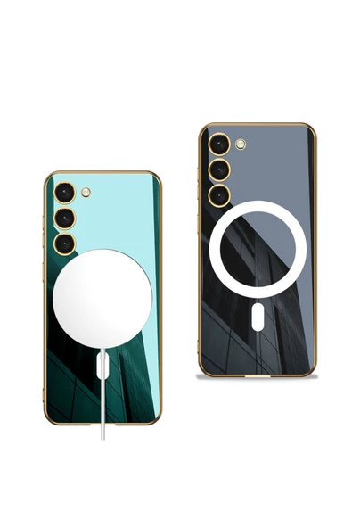 CEPCASE    Galaxy S23 Kılıf Wireless Magsafe Şarj Özellikli Elektroplating Kaplama Aynalı Mirror Kapak - Resim 3