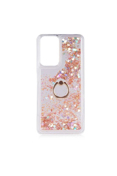 CEPCASE    Xiaomi Mi 10t Pro 5g Kılıf Yüzük Standlı Sıvılı Simli Pullu Renkli Desenli Silikon Kapak - Resim 2