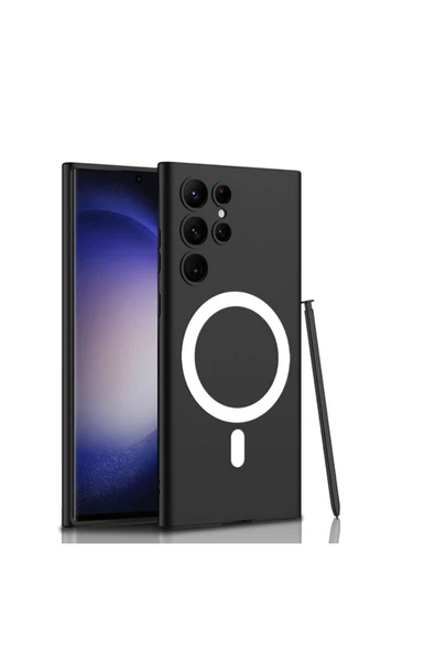 CEPCASE    Samsung Galaxy S23 Ultra Kılıf Wireless Şarj Özellikli Magsafe Mıknatıslı Ince Zarif Silikon Kapak ürün görseli