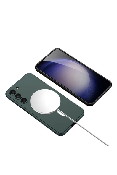 CEPCASE    Samsung Galaxy S23 Plus Kılıf Wireless Şarj Özellikli Magsafe Mıknatıslı Ince Zarif Silikon Kapak - Resim 5