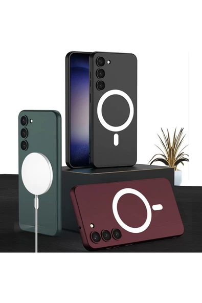CEPCASE    Samsung Galaxy S23 Plus Kılıf Wireless Şarj Özellikli Magsafe Mıknatıslı Ince Zarif Silikon Kapak - Resim 3