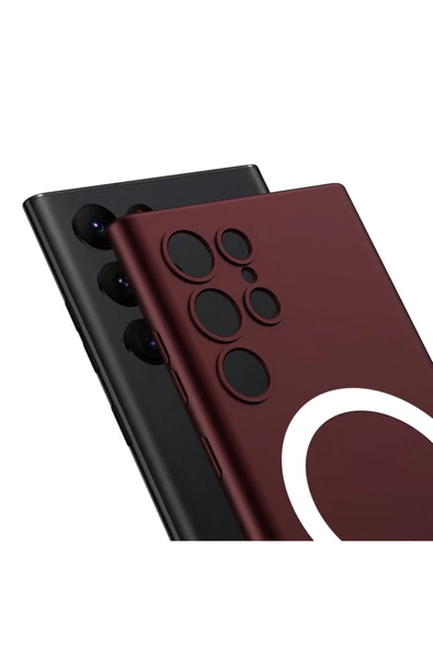 CEPCASE    Samsung Galaxy S23 Ultra Kılıf Wireless Şarj Özellikli Magsafe Mıknatıslı Ince Zarif Silikon Kapak - Resim 3