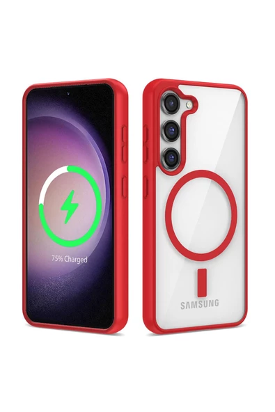 CEPCASE    Galaxy S23 Plus Kılıf Magsafe Wireless Şarj Özellikli Darbelere Dayanıklı Antishock Kapak - Resim 2