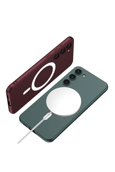 CEPCASE    Samsung Galaxy S23 Kılıf Wireless Şarj Özellikli Magsafe Mıknatıslı Ince Zarif Silikon Kapak - Resim 5