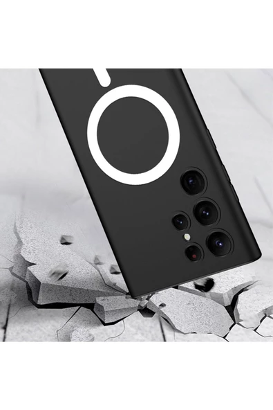 CEPCASE    Samsung Galaxy S23 Ultra Kılıf Wireless Şarj Özellikli Magsafe Mıknatıslı Ince Zarif Silikon Kapak - Resim 5