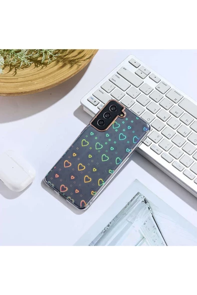 CEPCASE    Samsung Galaxy S21 Fe Kılıf Desenli Parlayan Fosforlu Renk Geçişli Shiny Kapak ürün görseli