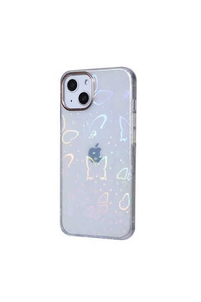 CEPCASE    Iphone 13 Kılıf Desenli Parlayan Fosforlu Renk Geçişli Shiny Kapak - 2