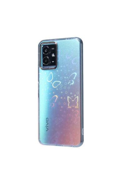 CEPCASE    Vivo Y21s Kılıf Desenli Parlayan Fosforlu Renk Geçişli Shiny Kapak - Resim 2