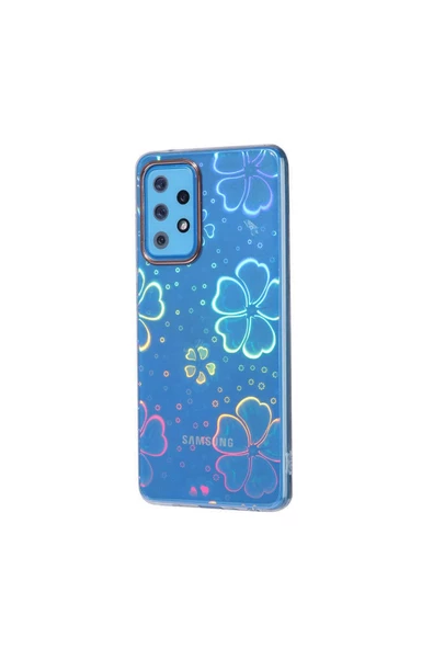 CEPCASE    Samsung Galaxy A52 Kılıf Desenli Parlayan Fosforlu Renk Geçişli Shiny Kapak - Resim 2