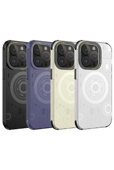 CEPCASE    Iphone 14 Pro Kılıf Wireless Mıknatıslı Şarj Özellikli Technology Desenli Kamera Korumalı - 3