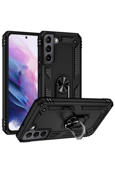CEPCASE    Samsung Galaxy S22 Plus Kılıf Standlı Magnet Mıknatıslı Yüzük Armored Zırhlı Kapak ürün görseli