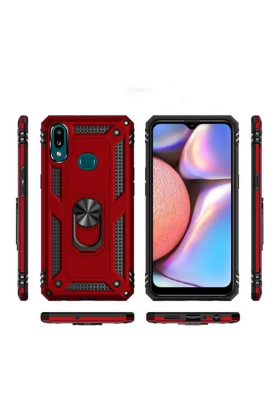 CEPCASE    Samsung Galaxy A10s Kılıf Standlı Magnet Mıknatıslı Yüzük Armored Zırhlı Kapak - Resim 3