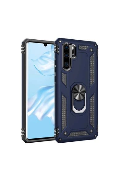CEPCASE    Huawei P30 Pro Kılıf Standlı Magnet Mıknatıslı Yüzük Armored Zırhlı Kapak ürün görseli 1