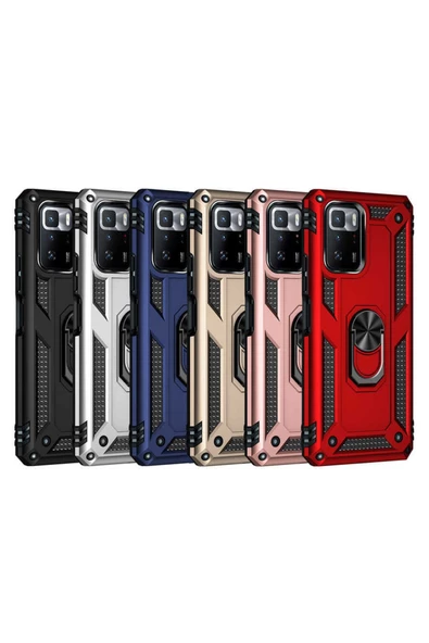 CEPCASE    Xiaomi Poco X3 Gt Kılıf Standlı Magnet Mıknatıslı Yüzük Armored Zırhlı Kapak - Resim 3