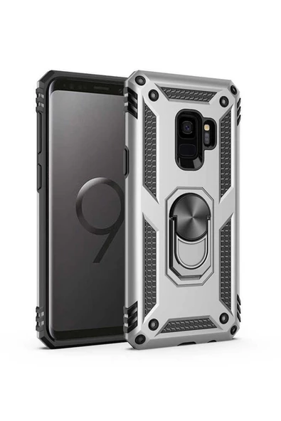 CEPCASE    Samsung Galaxy S9 Kılıf Standlı Magnet Mıknatıslı Yüzük Armored Zırhlı Kapak - Resim 2