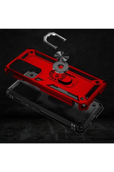 CEPCASE    Xiaomi Mi 12t Pro Kılıf Standlı Magnet Mıknatıslı Yüzük Armored Zırhlı Kapak - Resim 6