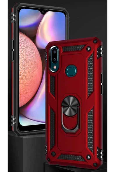 CEPCASE    Samsung Galaxy A10s Kılıf Standlı Magnet Mıknatıslı Yüzük Armored Zırhlı Kapak - Resim 6