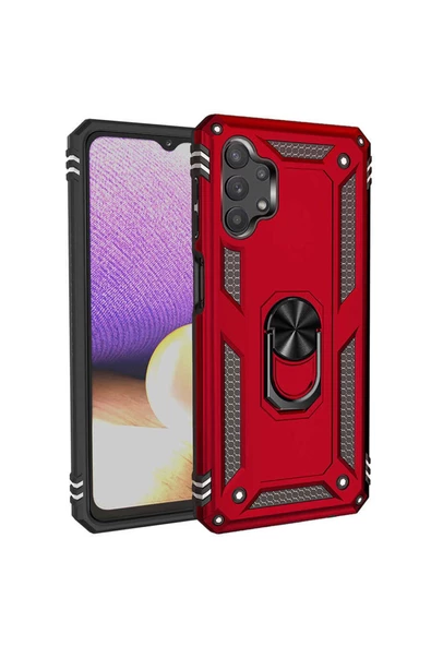 CEPCASE    Samsung Galaxy A32 5g Kılıf Standlı Magnet Mıknatıslı Yüzük Armored Zırhlı Kapak