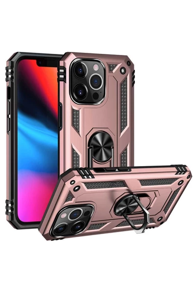CEPCASE    Iphone 13 Pro Kılıf Standlı Magnet Mıknatıslı Yüzük Armored Zırhlı Kapak ürün görseli