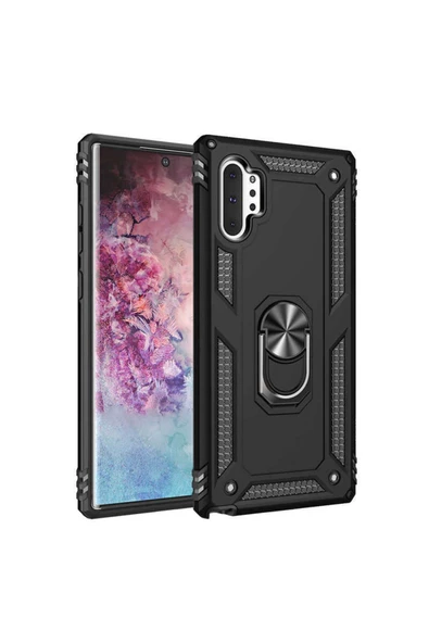 CEPCASE    Samsung Galaxy Note 10 Plus Kılıf Standlı Magnet Mıknatıslı Yüzük Armored Zırhlı Kapak ürün görseli