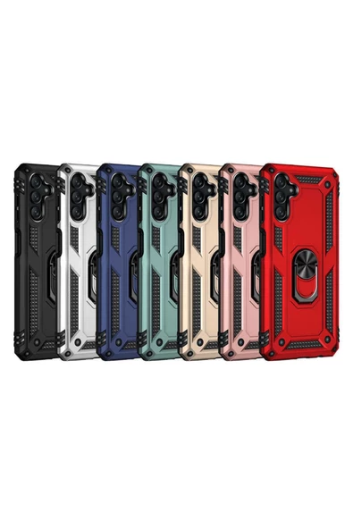 CEPCASE    Samsung Galaxy A13 5g Kılıf Standlı Magnet Mıknatıslı Yüzük Armored Zırhlı Kapak - Resim 3