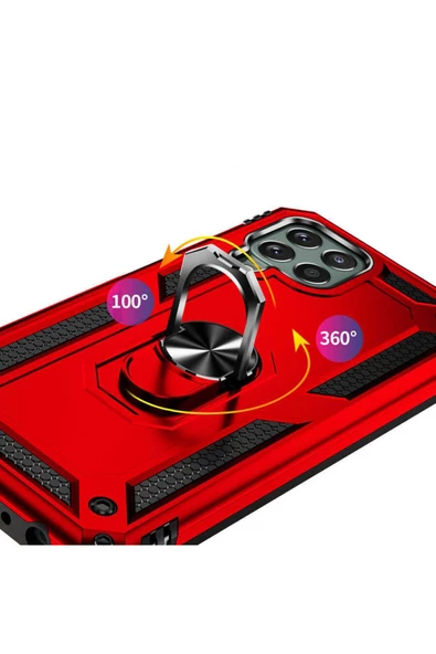CEPCASE    Samsung Galaxy M33 Kılıf Standlı Magnet Mıknatıslı Yüzük Armored Zırhlı Kapak - Resim 3