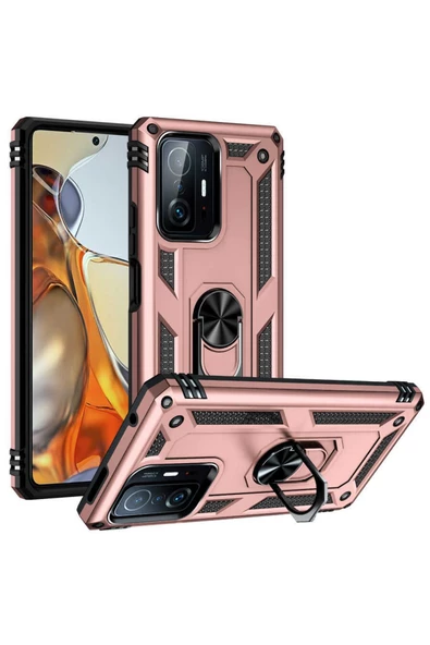 CEPCASE    Xiaomi Mi 11t 5g Kılıf Standlı Magnet Mıknatıslı Yüzük Armored Zırhlı Kapak ürün görseli