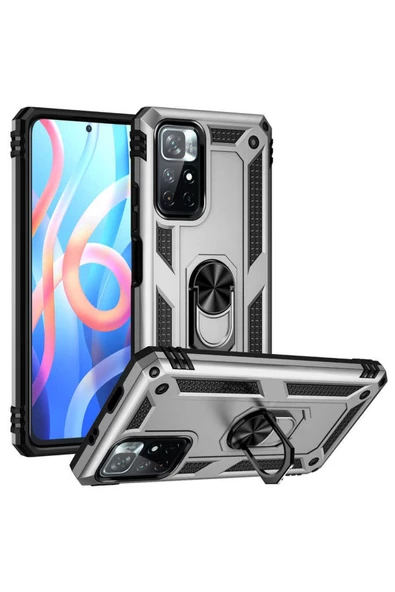 CEPCASE    Xiaomi Poco M4 Pro 5g Kılıf Standlı Magnet Mıknatıslı Yüzük Armored Zırhlı Kapak ürün görseli