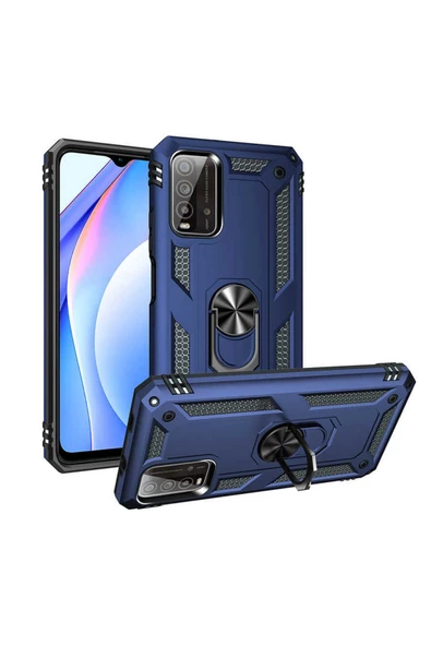 CEPCASE    Xiaomi Redmi Note 9 4g Kılıf Standlı Magnet Mıknatıslı Yüzük Armored Zırhlı Kapak ürün görseli