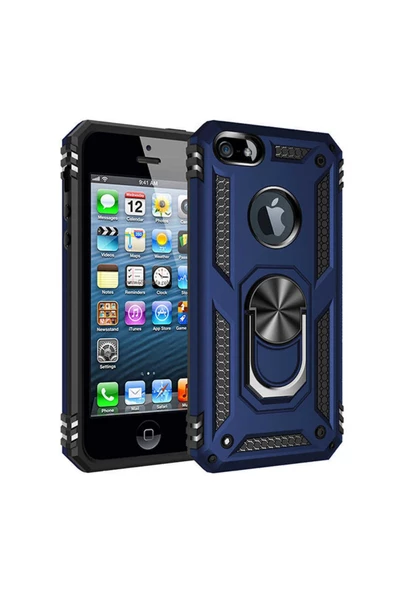 CEPCASE    Iphone 5 Kılıf Standlı Magnet Mıknatıslı Yüzük Armored Zırhlı Kapak - Resim 2