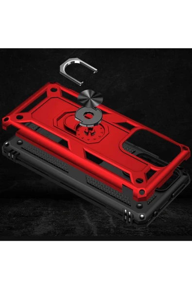 CEPCASE    Xiaomi Mi 11t Pro 5g Kılıf Standlı Magnet Mıknatıslı Yüzük Armored Zırhlı Kapak - Resim 6