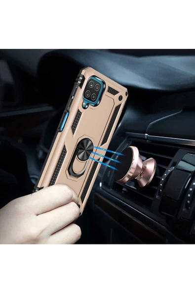 CEPCASE    Samsung Galaxy A22 4g Kılıf Standlı Magnet Mıknatıslı Yüzük Armored Zırhlı Kapak - Resim 6