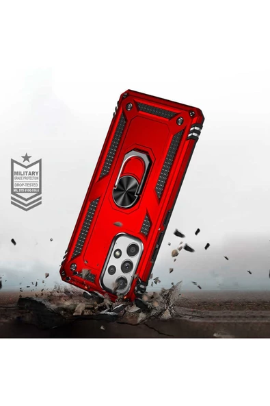 CEPCASE    Samsung Galaxy A53 5g Kılıf Standlı Magnet Mıknatıslı Yüzük Armored Zırhlı Kapak - Resim 3