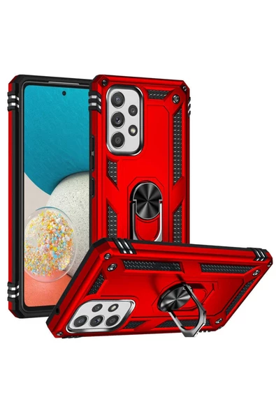 CEPCASE    Samsung Galaxy A53 5g Kılıf Standlı Magnet Mıknatıslı Yüzük Armored Zırhlı Kapak - Resim 2
