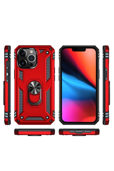 CEPCASE    Iphone 13 Pro Max Kılıf Standlı Magnet Mıknatıslı Yüzük Armored Zırhlı Kapak - Resim 5