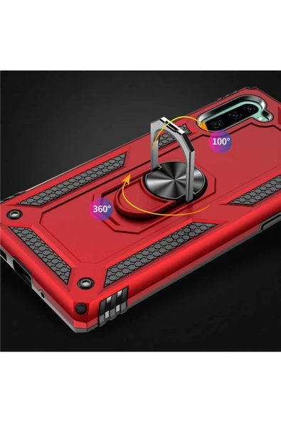 CEPCASE    Samsung Galaxy Note 10 Kılıf Standlı Magnet Mıknatıslı Yüzük Armored Zırhlı Kapak - Resim 4