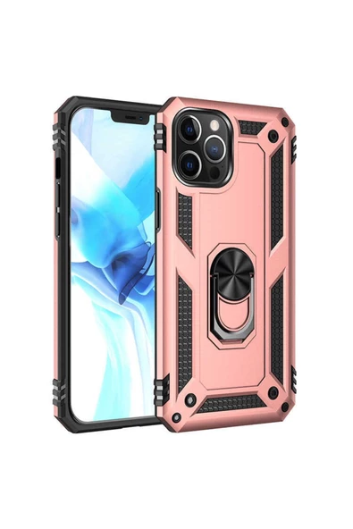CEPCASE    Iphone 12 Pro Max Kılıf Standlı Magnet Mıknatıslı Yüzük Armored Zırhlı Kapak ürün görseli