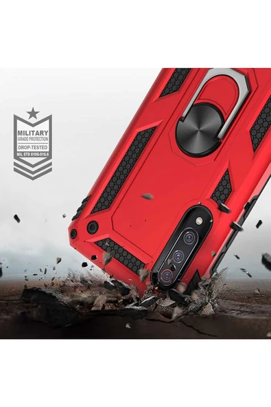CEPCASE    Xiaomi Mi 9 Kılıf Standlı Magnet Mıknatıslı Yüzük Armored Zırhlı Kapak - Resim 6