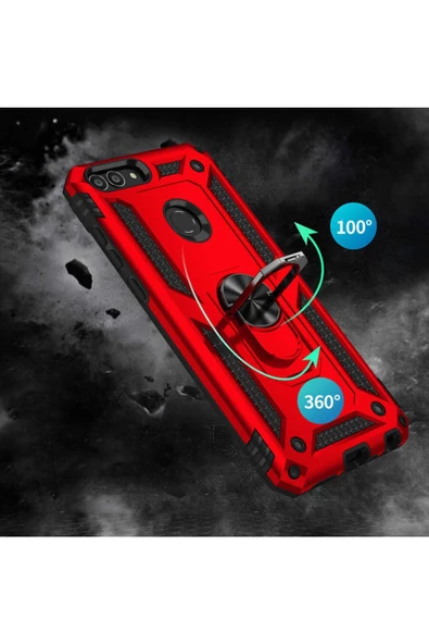 CEPCASE    Huawei P Smart Kılıf Standlı Magnet Mıknatıslı Yüzük Armored Zırhlı Kapak - Resim 4